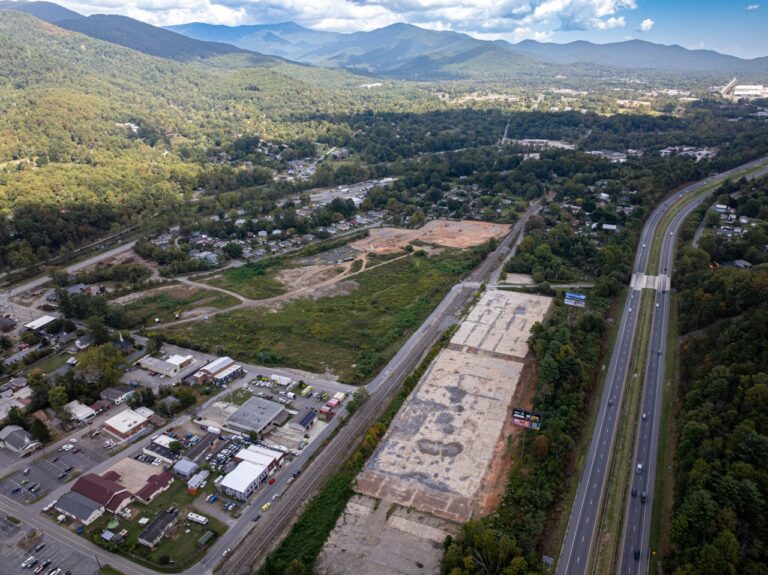 Beacon Park sits on the site of the former Beacon Blanket Factory in Swannanoa, NC